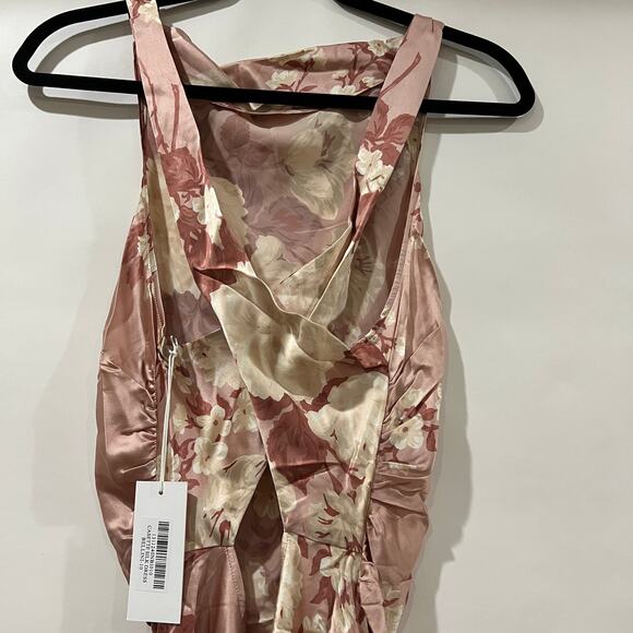 Reformation Women's Casette Silk Dress Bellini Size 10 NWT - Picture 5 of 11